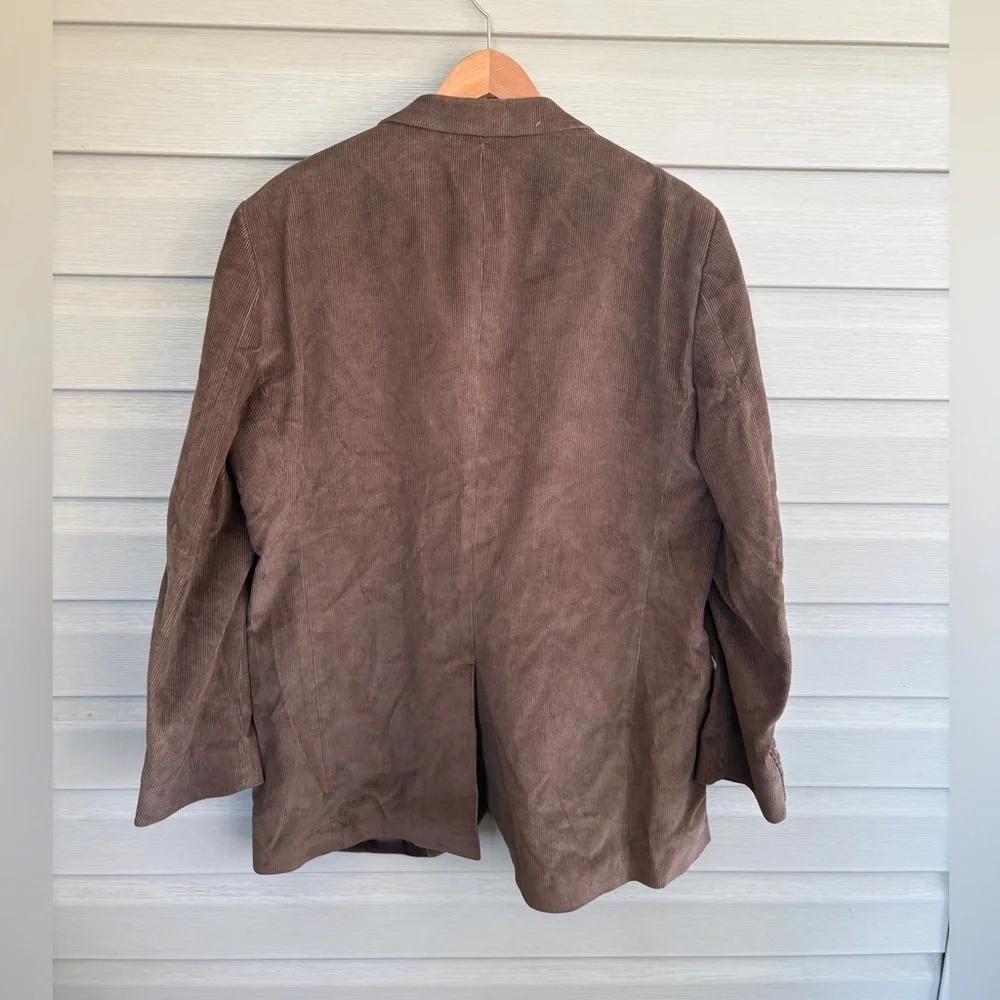 LANDS END brown corduroy blazer men’s sport coat jacket fall sz 44 L like new